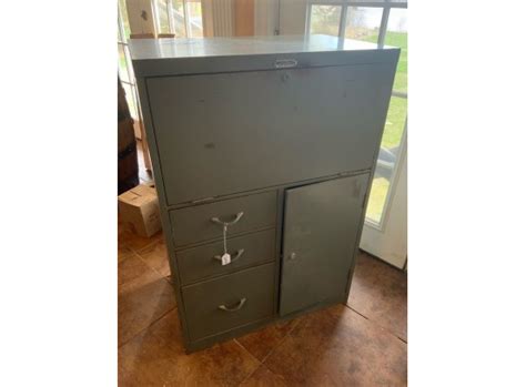 Vintage Challenger Steel Filing Cabinet/Desk 